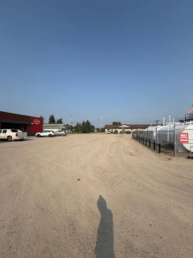 Co-op and fuel tanks on the main road